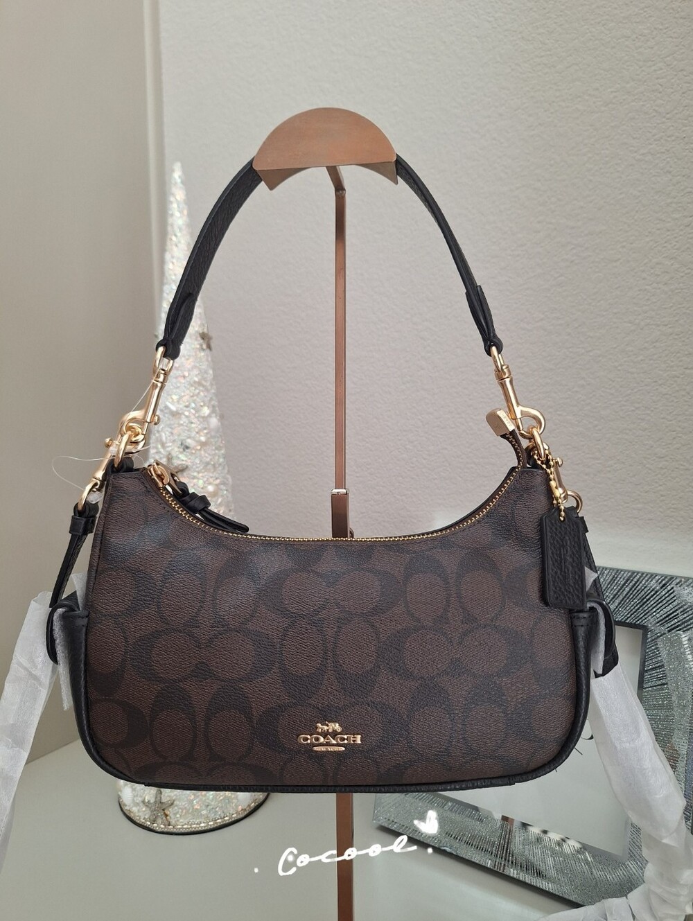 NWT Coach PENNIE SHOULDER BAG 25 IN SIGNATURE CANVAS C7223
